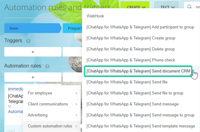 CRM document messanging